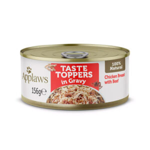 Applaws Taste Toppers Wet Dog Food Chicken Breast & Beef in Gravy 156g