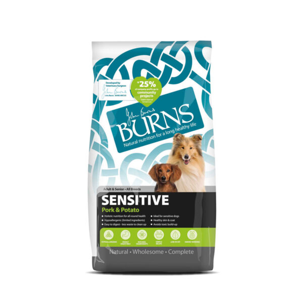 Burns Complete Dry Dog Food Adult/Senior Sensitive Pork & Potato