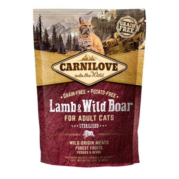 Carnilove Complete Dry Cat Food Sterilised Lamb & Wild Boar