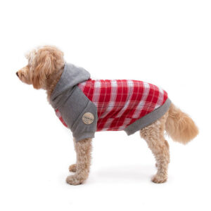 Great&Small Country Red Check Dog Hoodie