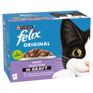 Felix Original Cat Food Pouches Adult Mixed Selection in Gravy  12x85g