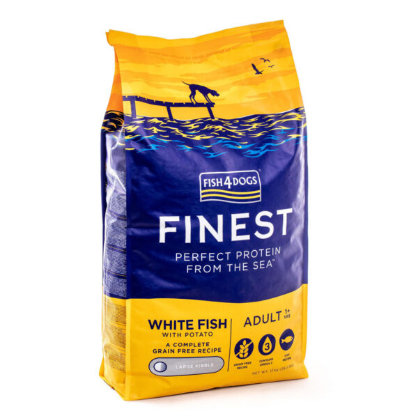 Fish4Dogs Finest Complete Dry Dog Food Adult Large Kibble White Fish & Potato