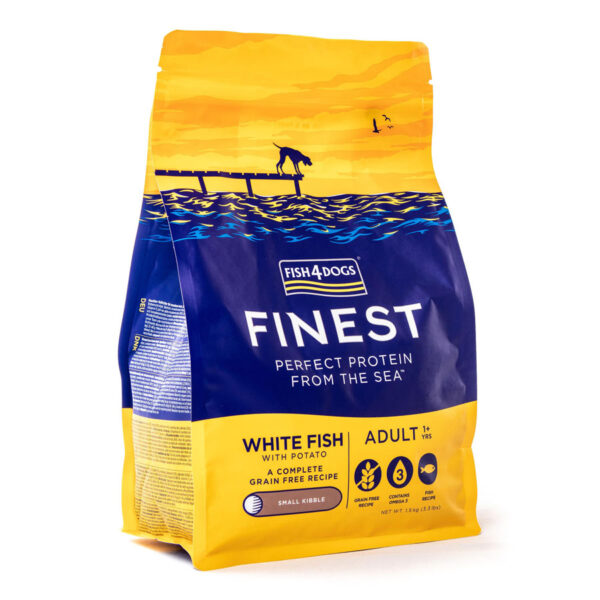 Fish4Dogs Finest Complete Dry Dog Food Adult Small Kibble White Fish & Potato