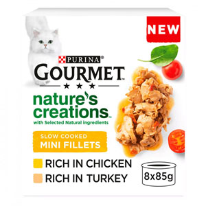 Gourmet Nature's Creations Complete Adult Cat Food Multipack Chicken & Turkey 8x85g