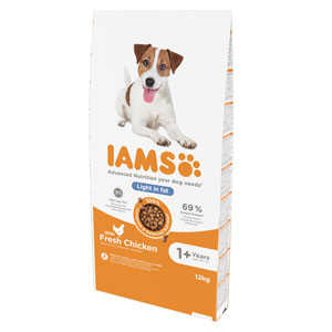 IAMS Complete Dry Dog Food Adult & Senior Light in Fat Chicken