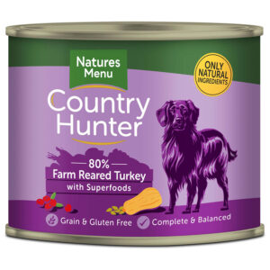 Country Hunter Complete Wet Tinned Dog Food 80% Turkey & Superfoods 600g