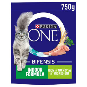 Purina ONE Complete Dry Cat Food Indoor Formula Turkey 750g