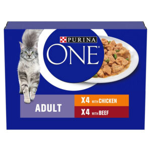 Purina ONE Complete Wet Cat Food Adult Chicken & Beef  8x85g