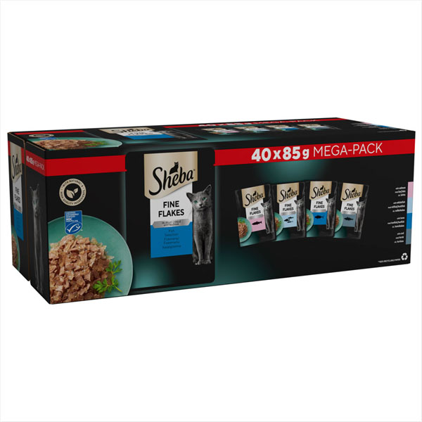 Sheba Complete Wet Cat Food Fine Flakes Fish Selection in Jelly