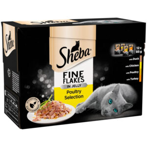 Sheba Complete Wet Cat Food Fine Flakes Poultry Selection in Jelly