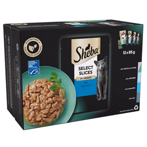 Sheba Complete Wet Cat Food Select Slices Fish Selection in Gravy  12x85g