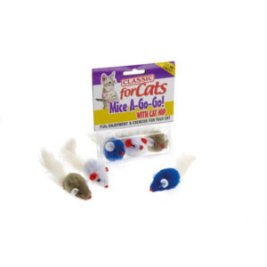 Classic Furry Fluffy Mice Cat Toy 3pk
