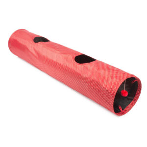 Ancol Cat Play Tunnel Red Polka 1.3m
