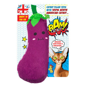 BAM! Catnip Filled Cat Toy Genie Aubergine
