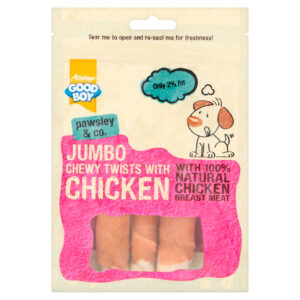 Good Boy Pawsley & Co Dog Treats Jumbo Chewy Twists With Chicken 100g