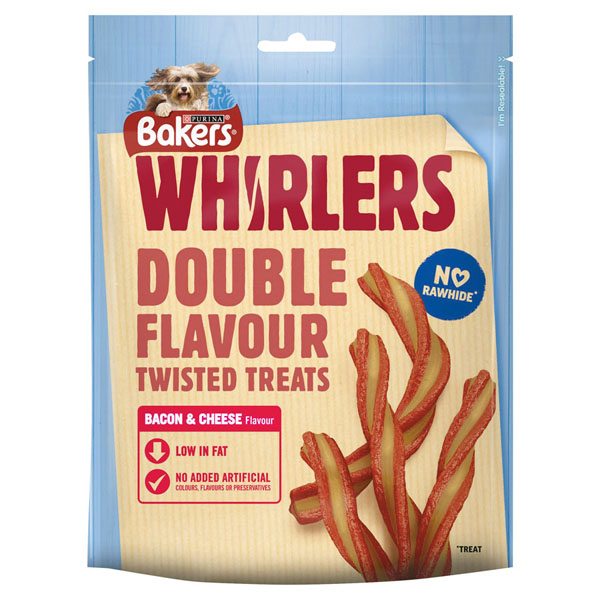 Bakers Whirlers Dog Treats Bacon & Cheese