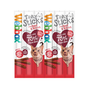 Webbox Tasty Sticks Cat Treats Beef & Rabbit 6pk