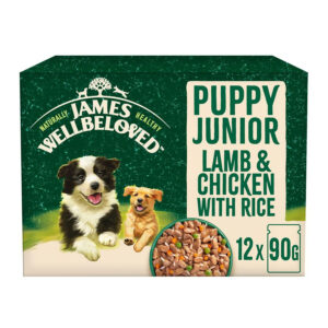 James Wellbeloved Complete Wet Dog Food Puppy/Junior Lamb & Chicken in Gravy  12x90g