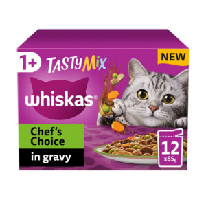 Whiskas Complete Wet Cat Food Pouches 1+ Tasty Mix Chef's Choice in Gravy