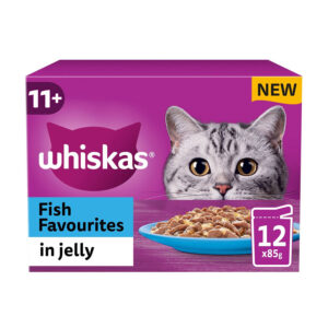 Whiskas Complete Wet Cat Food Pouches 11+ Fish Favourites in Jelly 12x85g